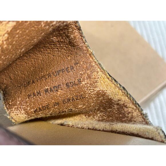 Enzo Angiolini Shoes Womens Size 8.5M Brown Leather Thong Block Heel Sandals - Picture 6 of 8